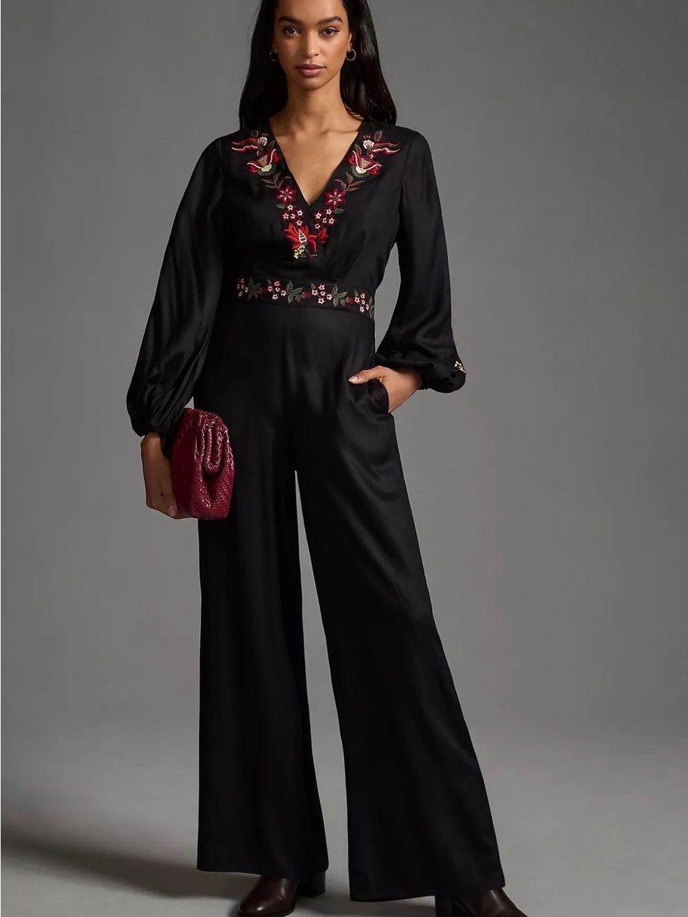 FARM Rio Embroidered Wide Leg Jumpsuit